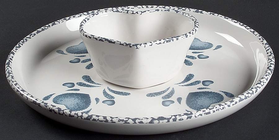 Blue Hearts (Corelle) (2 Piece) Chip & Dip Set by Corning Corelle-1