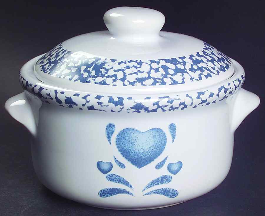 Blue Hearts (Corelle) Individual Casserole & Lid by Corning Corelle-1