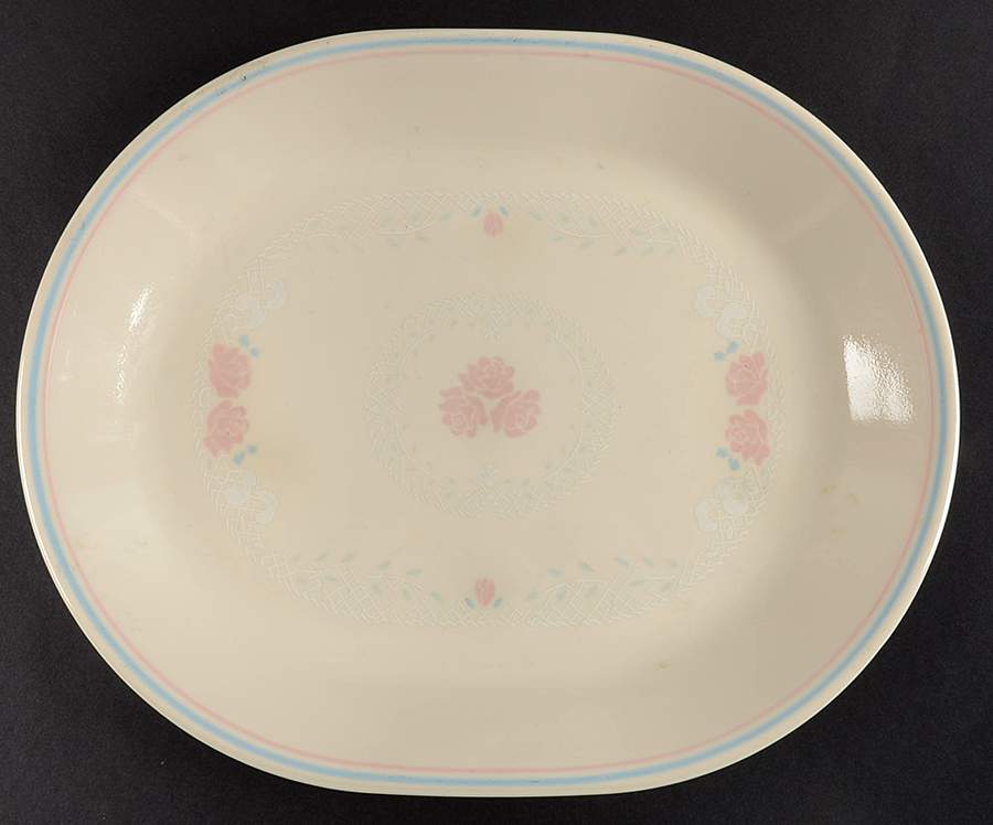 Blossoms In Lace (Corelle) 12" Oval Serving Platter by Corning Corelle-1