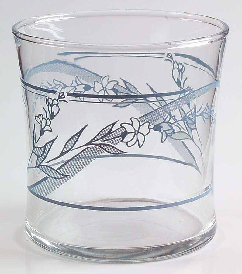 Blue Lily (Corelle) 10 Oz Glassware Double Old Fashioned by Corning Corelle-1