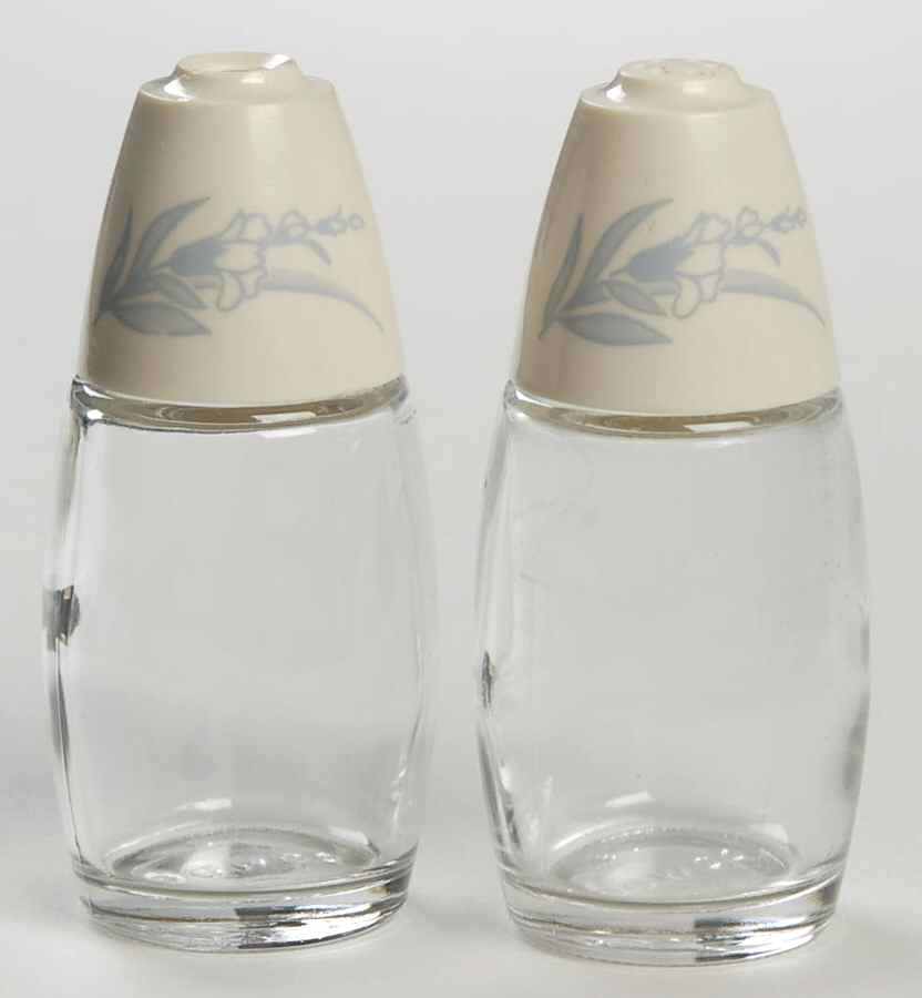 Blue Lily (Corelle) Glassware Salt and Pepper Set by Corning Corelle-1
