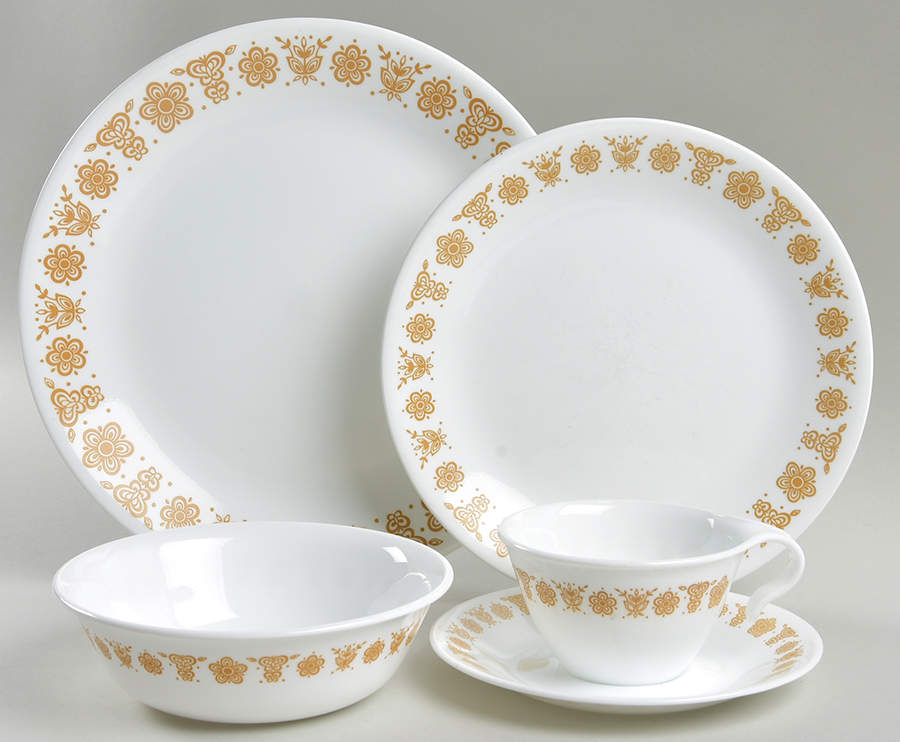 Butterfly Gold (Corelle) 40 Piece Estate Set by Corning Corelle-1
