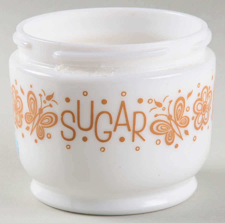 Butterfly Gold (Corelle) Glass Sugar Bowl No Plastic Lid by Corning Corelle-1