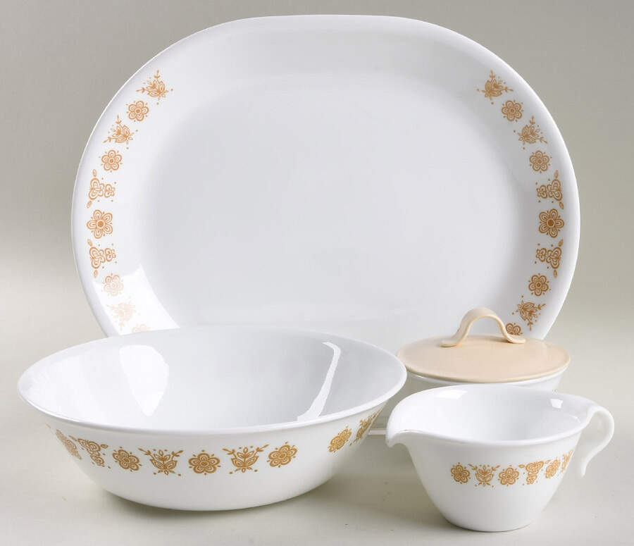 Butterfly Gold (Corelle) 5 Piece Hostess Set by Corning Corelle-1