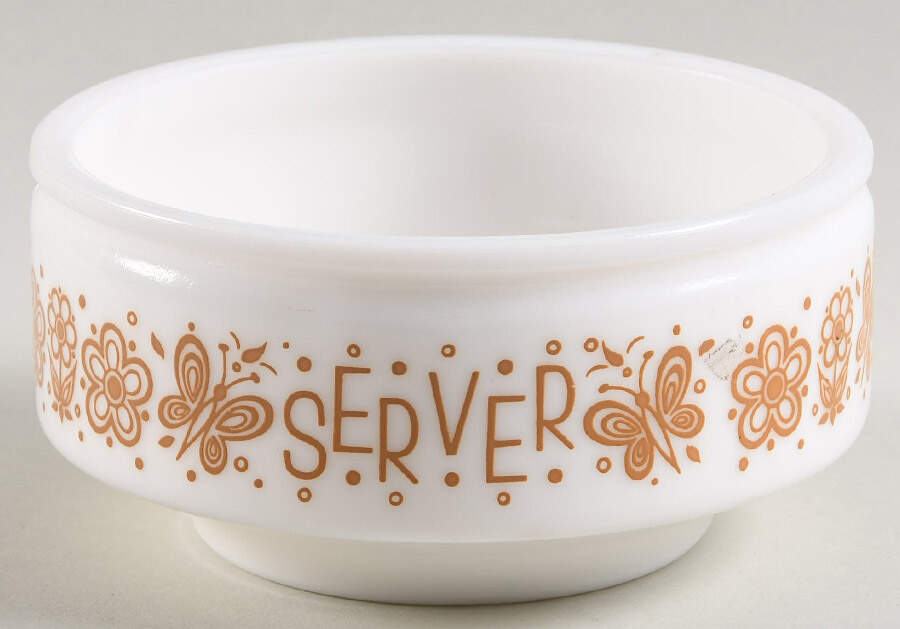 Butterfly Gold (Corelle) Glassware Condiment Bowl W/No Plastic Lid by Corning Corelle-1
