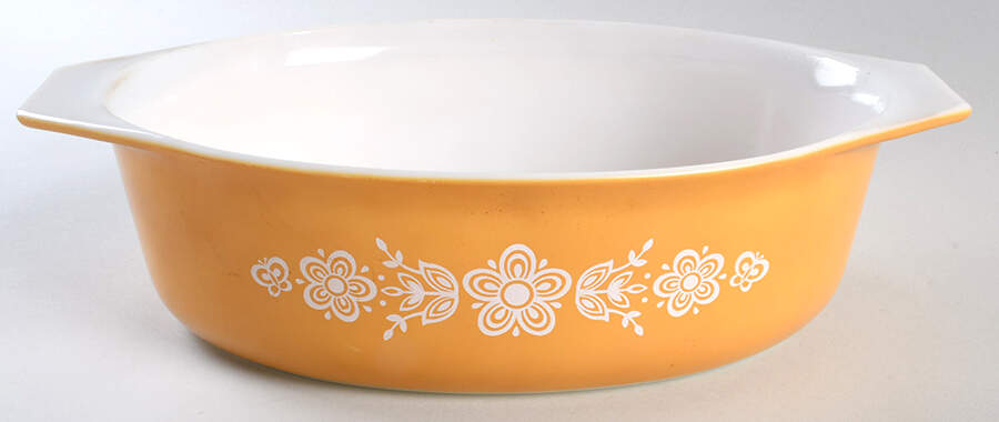 Butterfly Gold (Corelle) 2.5 Quart Oval Covered Casserole No Lid by Corning Corelle-1