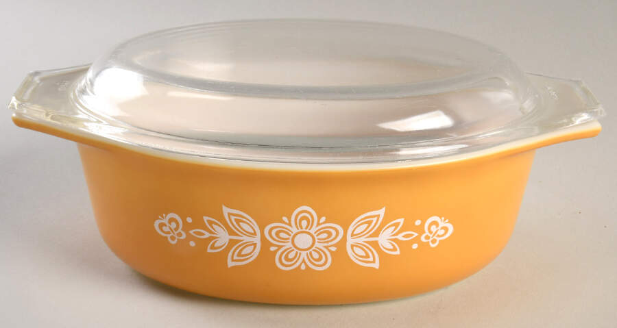 Butterfly Gold (Corelle) 1.5 Quart Oval Covered Casserole by Corning Corelle-1