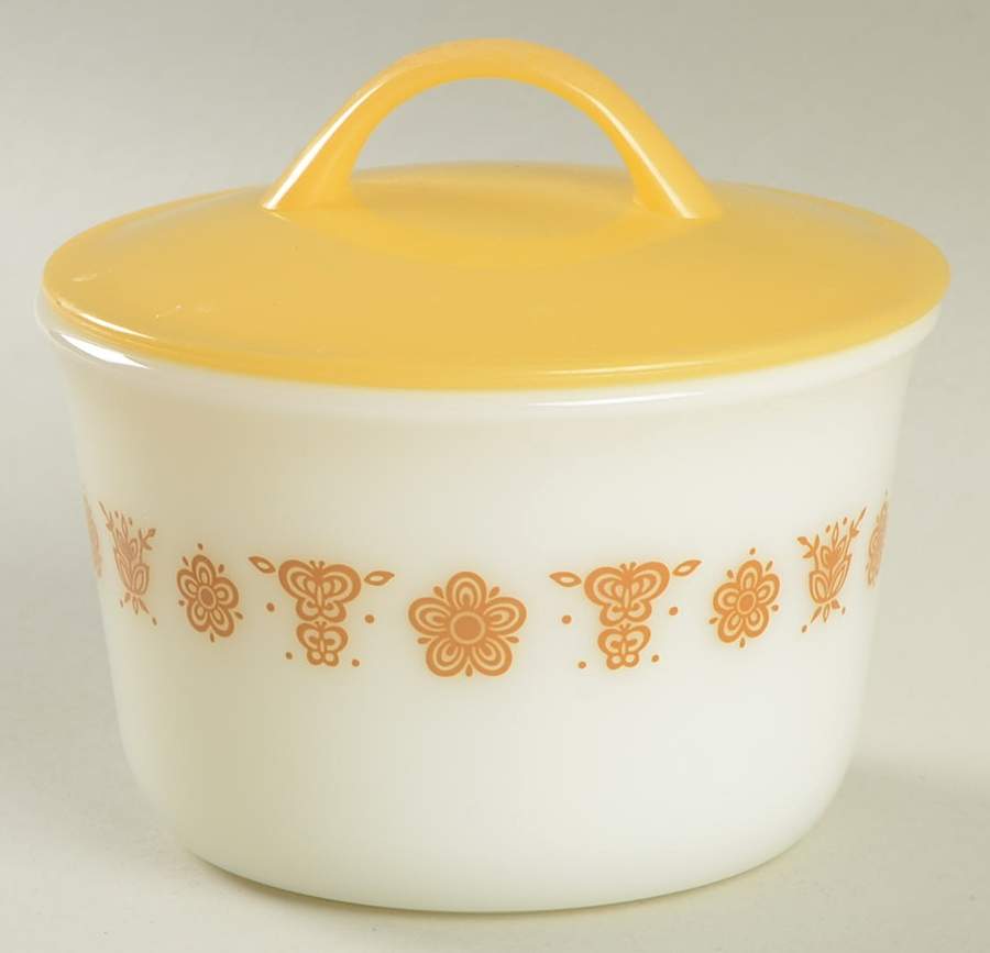 Butterfly Gold (Corelle) Sugar Bowl & Lid by Corning Corelle-1