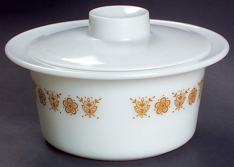 Butterfly Gold (Corelle) Butter Tub & Lid by Corning Corelle-1