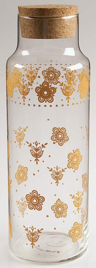Butterfly Gold (Corelle) Glassware Bottle with Cork Stopper by Corning Corelle-1