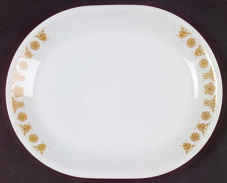 Butterfly Gold (Corelle) 12" Oval Serving Platter by Corning Corelle-1