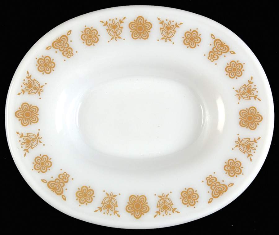 Butterfly Gold (Corelle) Underplate for Gravy Boat by Corning Corelle-1