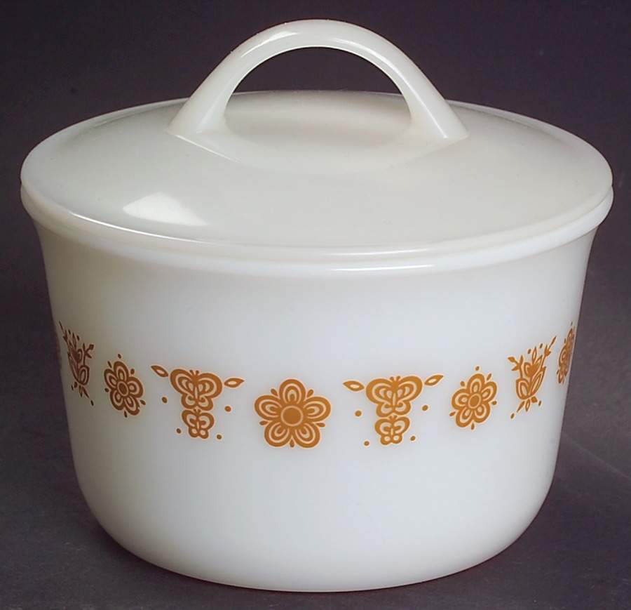 Butterfly Gold (Corelle) Sugar Bowl & Lid by Corning Corelle-1