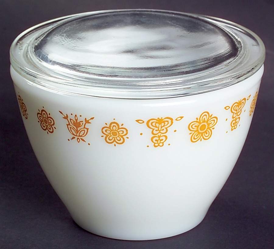 Butterfly Gold (Corelle) Sugar Bowl & Lid by Corning Corelle-1