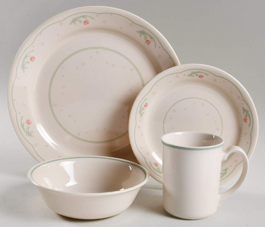 Calico Rose (Corelle) 4 Piece Place Setting by Corning Corelle-1