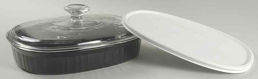 Classic Black 1.5 Quart Oval Covered Casserole W/Glass & Plastic by Corning Corelle-1