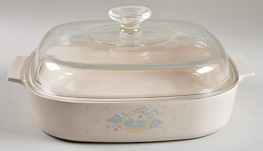 Country Cornflower 2.5 Quart Square Casserole with Lid by Corning Corelle-1