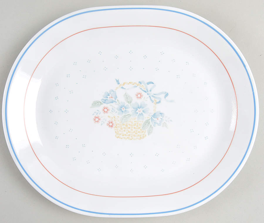Country Cornflower 12" Oval Serving Platter by Corning Corelle-1