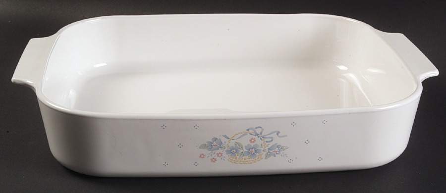 Country Cornflower 12" Rectangular Roaster by Corning Corelle-1