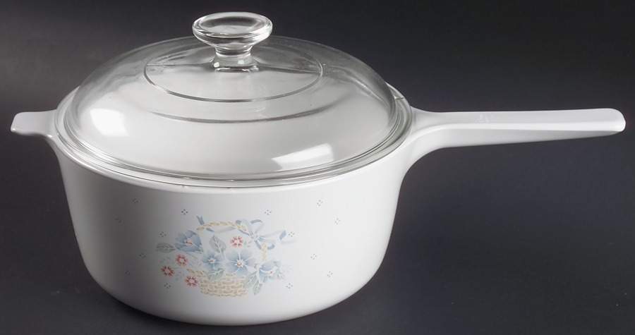 Country Cornflower 2.5 Qt Saucepan W/Glass Lid by Corning Corelle-1