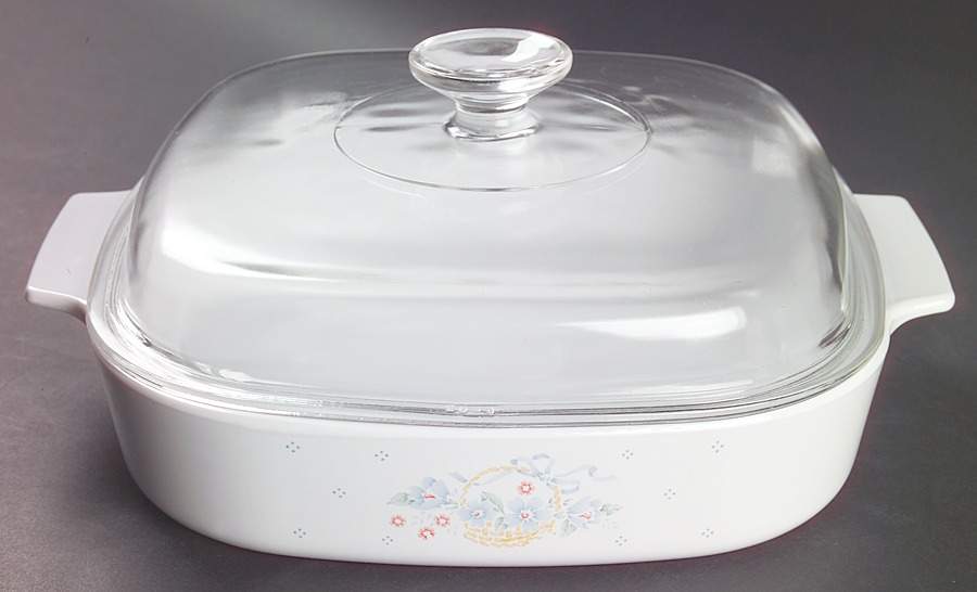 Country Cornflower 2 Quart Square Casserole with Lid by Corning Corelle-1