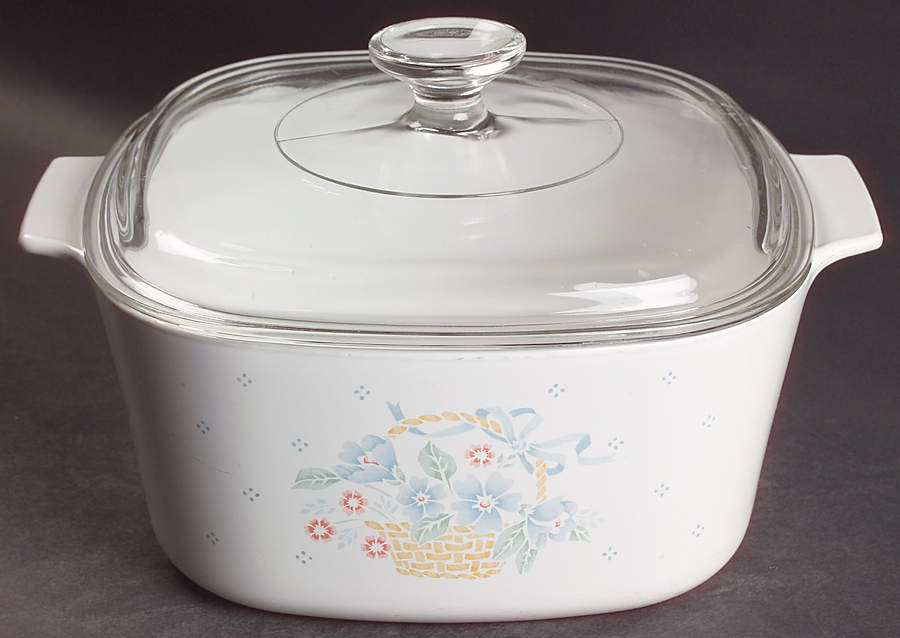 Country Cornflower 3 Quart Square Casserole with Lid by Corning Corelle-1