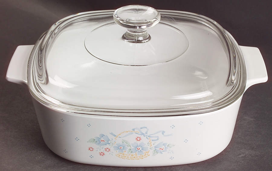 Country Cornflower 2 Quart Square Casserole with Lid by Corning Corelle-1