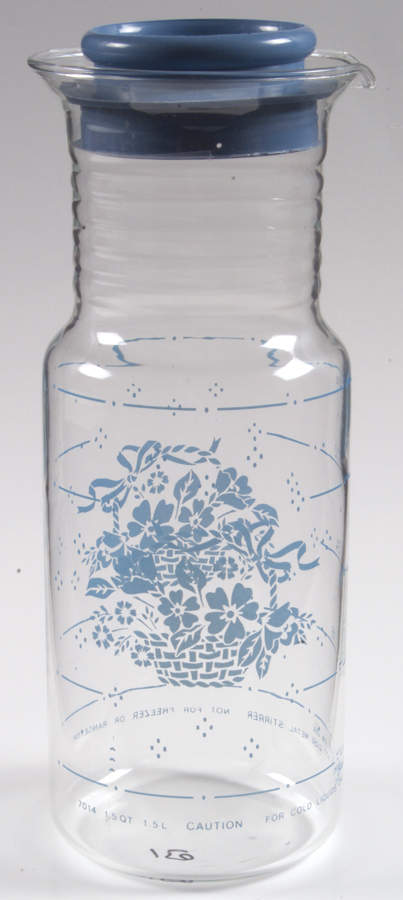 Country Cornflower Glassware Carafe with Lid by Corning Corelle-1
