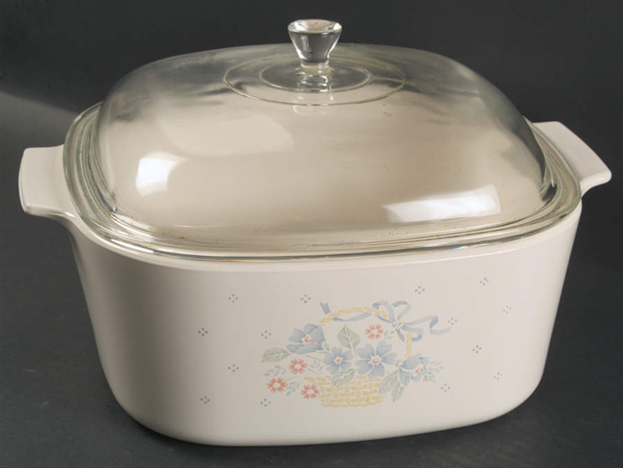 Country Cornflower 5 Quart Square Casserole with Lid by Corning Corelle-1