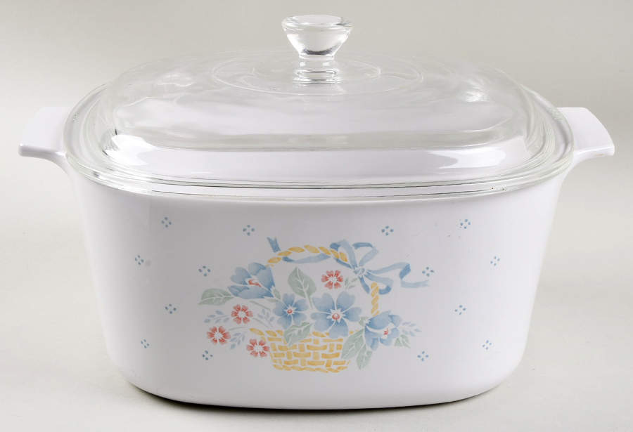 Country Cornflower 3 Quart Square Casserole with Lid by Corning Corelle-1