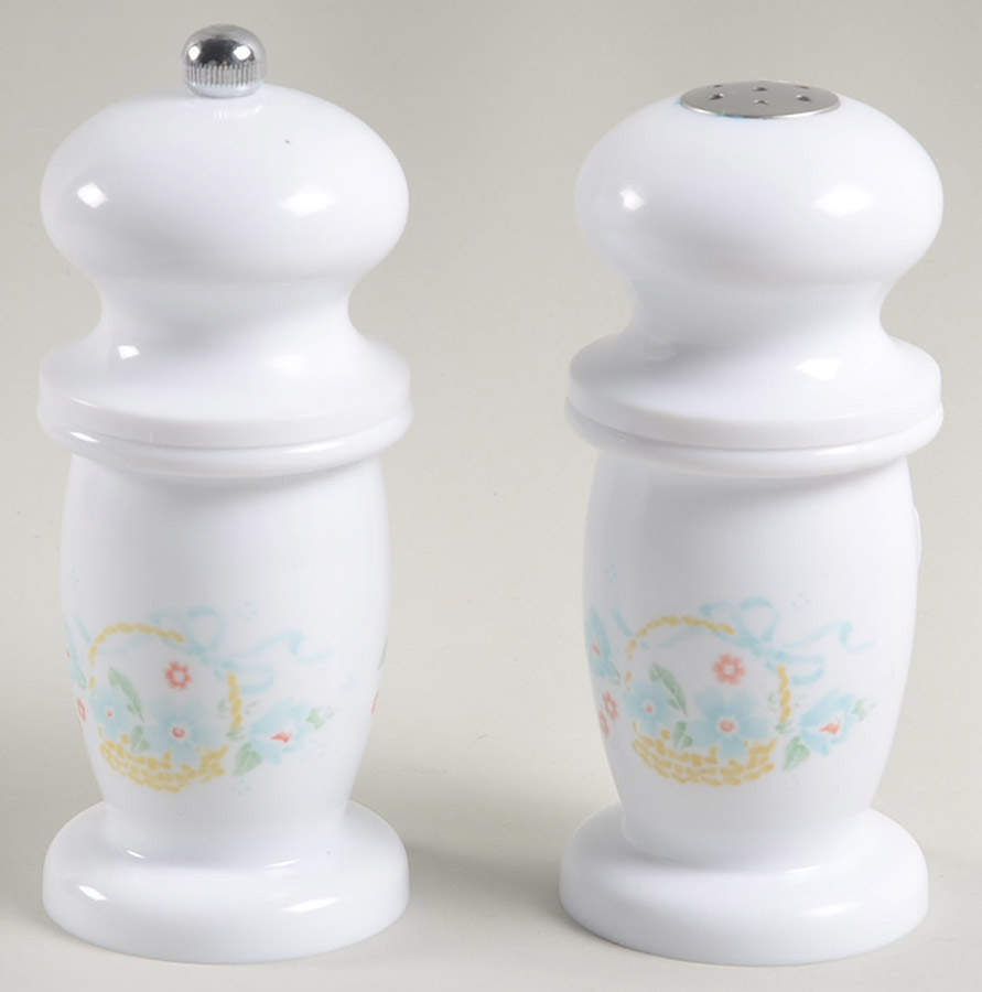 Country Cornflower Plastic Salt & Pepper Mill Set by Corning Corelle-1