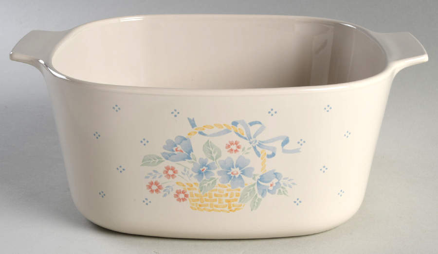 Country Cornflower 3 Quart Square Casserole No Lid by Corning Corelle-1