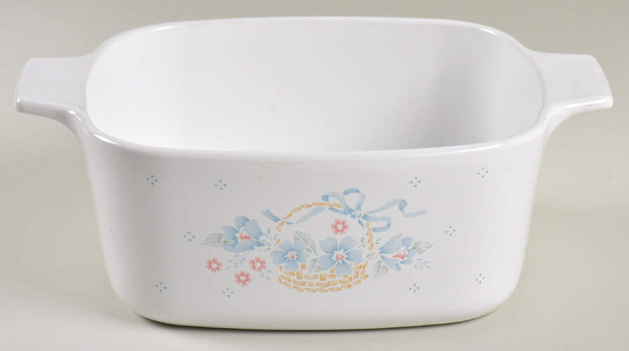 Country Cornflower 1.5 Quart Square Casserole No Lid by Corning Corelle-1