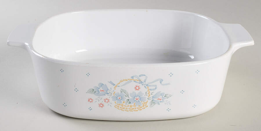 Country Cornflower 2 Quart Square Casserole No Lid by Corning Corelle-1