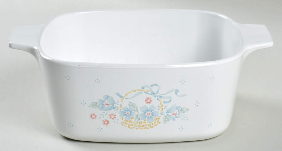 Country Cornflower 1.5 Quart Square Casserole No Lid by Corning Corelle-1