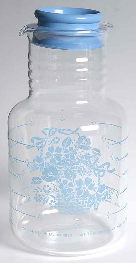 Country Cornflower Glassware Carafe with Lid by Corning Corelle-1