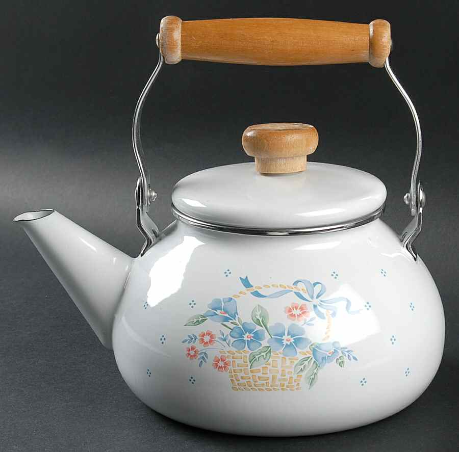 Country Cornflower Metal Kettle & Lid by Corning Corelle-1