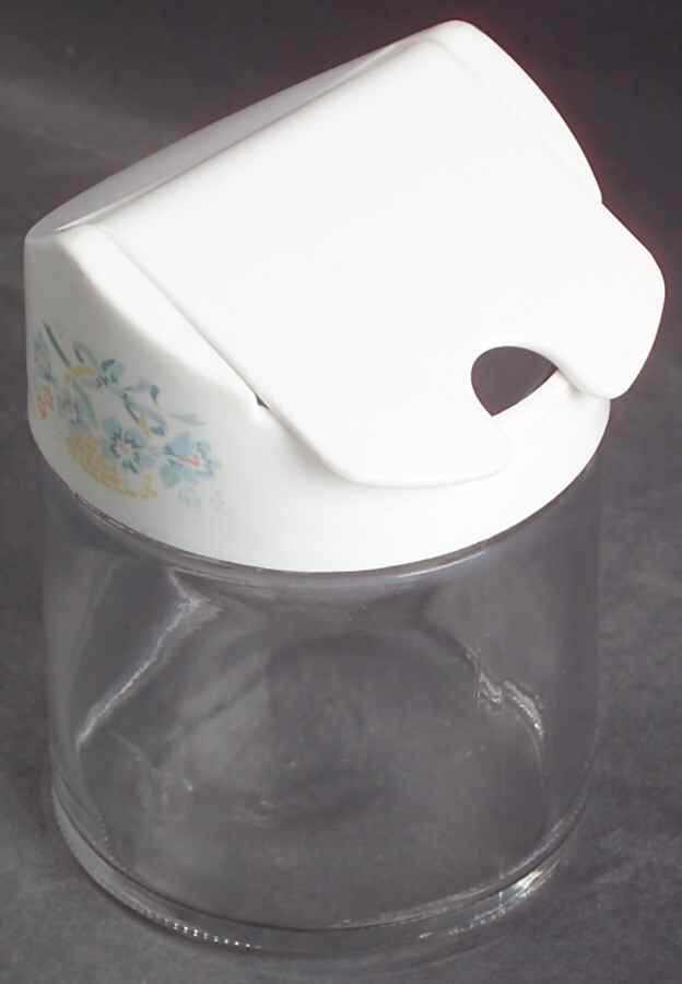 Country Cornflower Glass Sugar Bowl & Plastic Lid by Corning Corelle-1