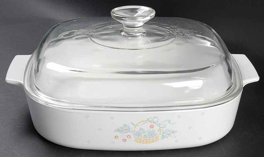 Country Cornflower 2.5 Quart Square Casserole with Lid by Corning Corelle-1