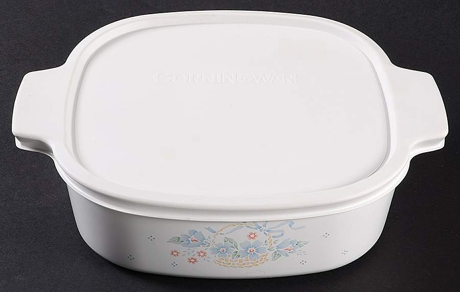 Country Cornflower 2 Quart Square Casserole with Lid by Corning Corelle-1