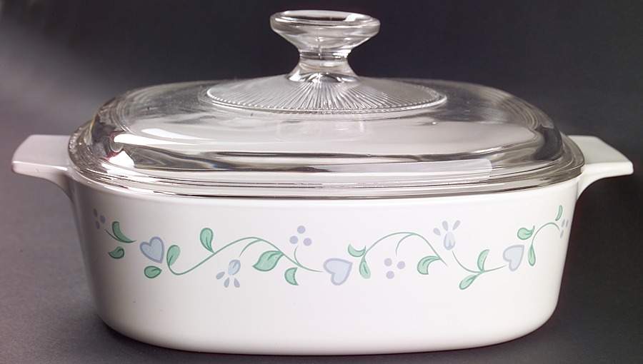 Country Cottage (Corelle) 2 Quart Square Casserole with Lid by Corning Corelle-1