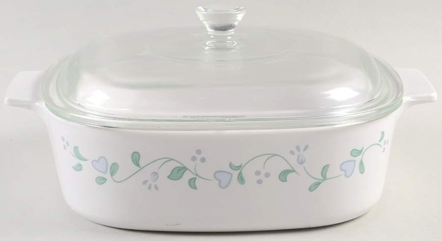 Country Cottage (Corelle) 2 Quart Square Casserole with Lid by Corning Corelle-1