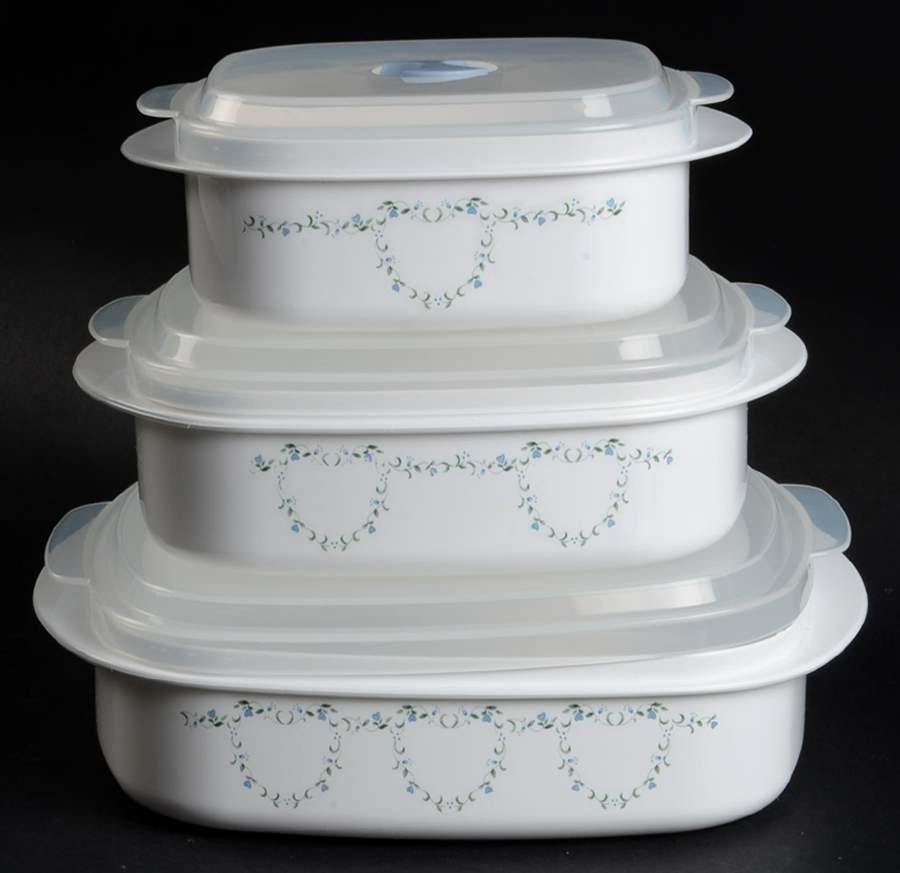 Country Cottage (Corelle) (Set of 3)Square Plastic Microwave Bowl w/Vent Lid by Corning Corelle-1
