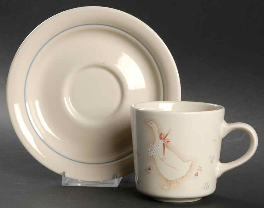 Country Promenade (Corelle) Flat Cup & Saucer Set by Corning Corelle-1
