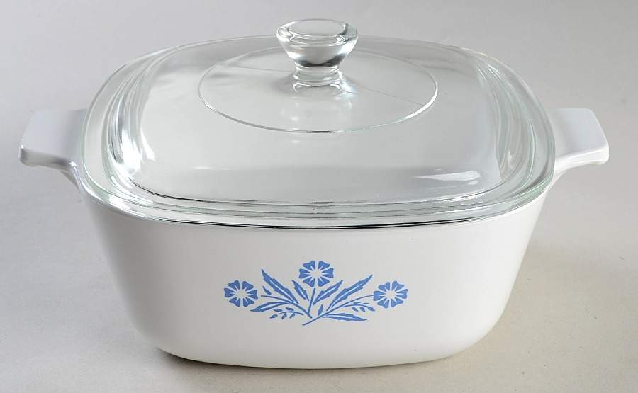 Cornflower Blue 1.5 Quart Square Casserole with Lid by Corning Corelle-1