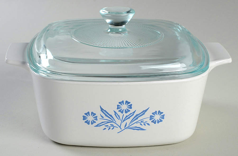 Cornflower Blue 1.5 Quart Square Casserole with Lid by Corning Corelle-1