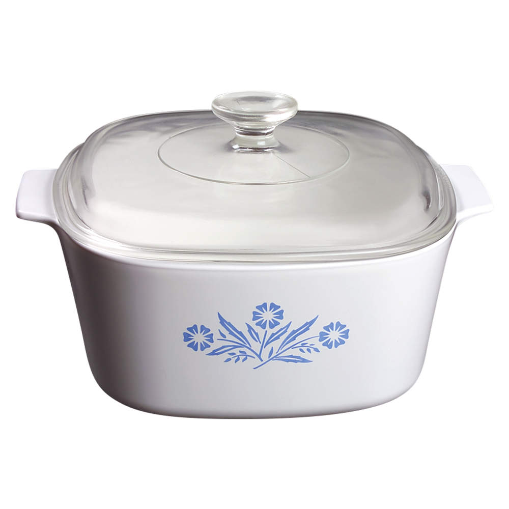 Cornflower Blue 3 Quart Square Casserole with Lid by Corning Corelle-1
