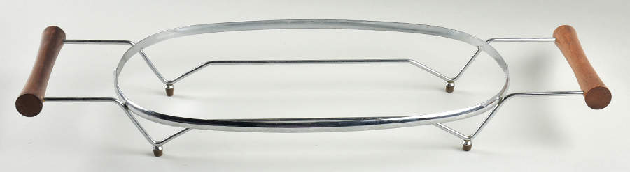 Cornflower Blue 16" Oval Roaster, Metal Holder Only by Corning Corelle-1