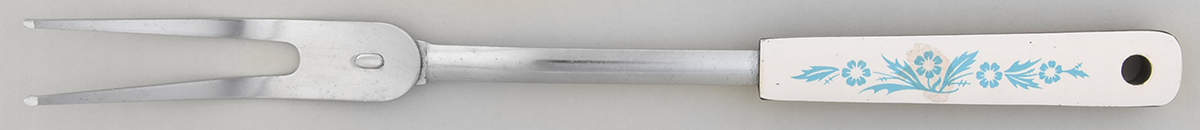 Cornflower Blue Metal Utensil Fork with Plastic Handle by Corning Corelle-1