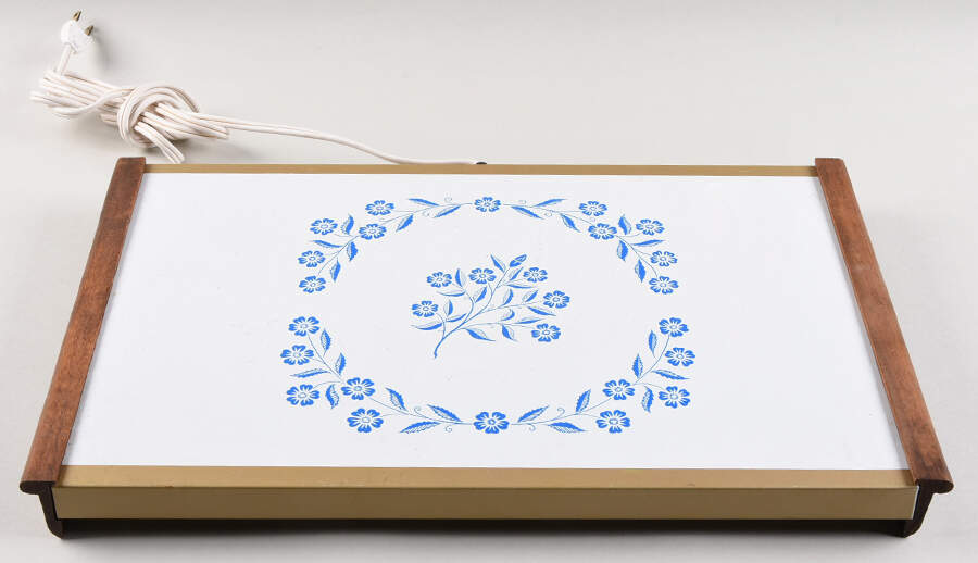 Cornflower Blue Electric Food Warming Tray by Corning Corelle-1